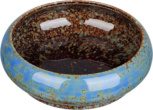 Bonsai Pot Water Lily Bowl Succulent Planter Ceramic Flower Pot Shallow Decorative Bowl for Home Office Garden Balcony (No Drainage Hole)