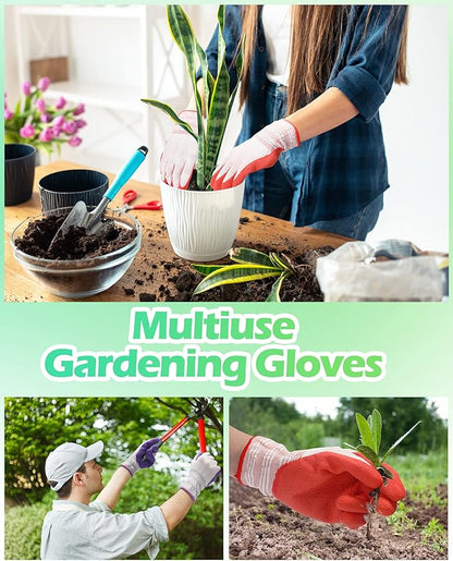 Irenare 24 Pairs Gardening Gloves Bulk for Women Ladies Breathable Rubber Coated Garden Glove for Yard Outdoor Work with Grip
