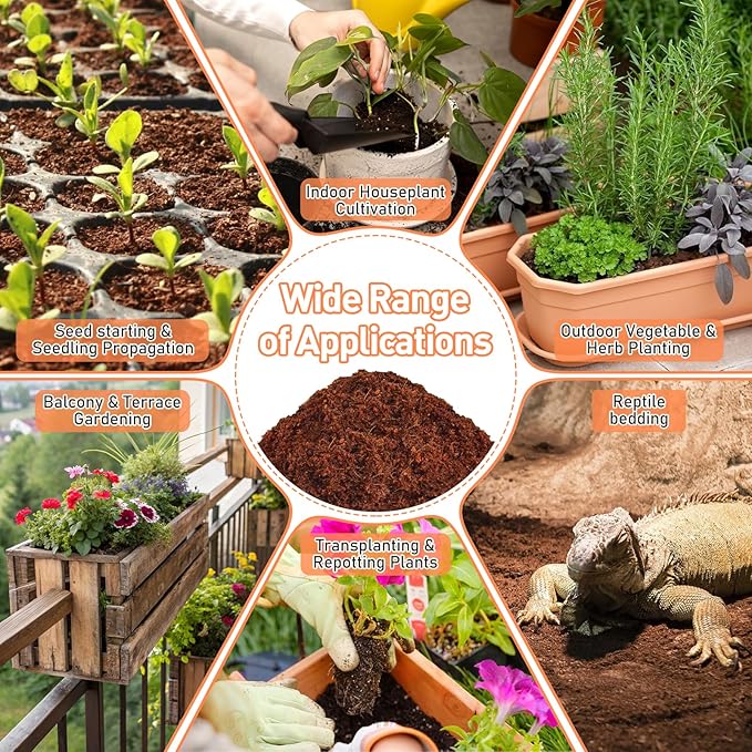 Riare 100 Pcs 50mm Organic Coco Coir Seed Starter Soil, Compressed Coconut Coir Potting Soil Mix for Seed Starting, Coconut Fiber Pellet for Planting Indoor & Outdoor Plants, Vegetables, Garden