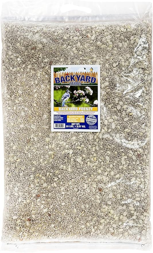 CountryMax Backyard Seeds Wild Bird Seed Blend 20lbs - Premium No-Waste Mix with Sunflower Chips, Shelled Peanuts & Hulled Millet, Medium Bag of Wild Bird Food