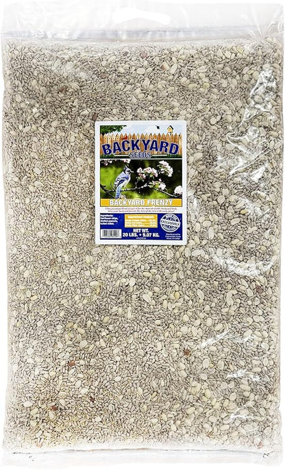 CountryMax Backyard Seeds Wild Bird Seed Blend 20lbs - Premium No-Waste Mix with Sunflower Chips, Shelled Peanuts & Hulled Millet, Medium Bag of Wild Bird Food