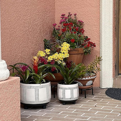 5 Pack Metal Plant Stands,Heavy Duty Potted Holder for Flower Pot,Indoor Outdoor Metal Rustproof Iron Garden Container Round Supports Rack for Planter