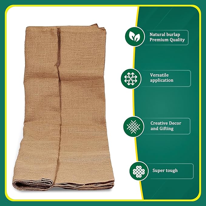 Burlap for Gardening 40" x 30 Feet - Multipurpose Natural Burlap Fabric - High Density Jute Fiber Suitable for Weed Barrier, Frost Guard for Gardening, Home Decorations and Crafts
