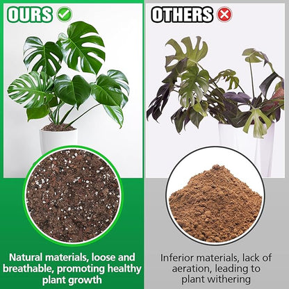 3.2QT Monstera Soil Potting Mix - Natural Organic Tropical Plant Soil for Improving Growth Rate, Sustainable Houseplants Growing Media for Indoor Bonsai Succulents Moisture Retention Drainage