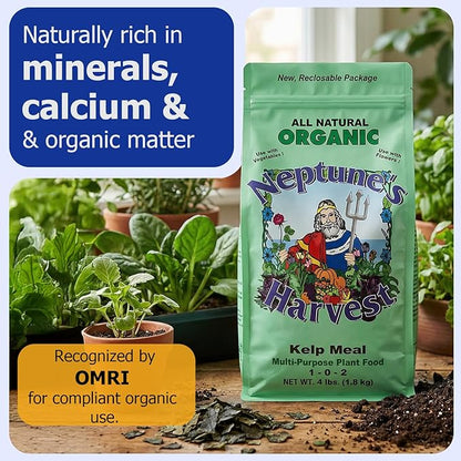 Neptune's Harvest Kelp Meal Multi-Purpose Plant Food 1-0-2, 4 lb