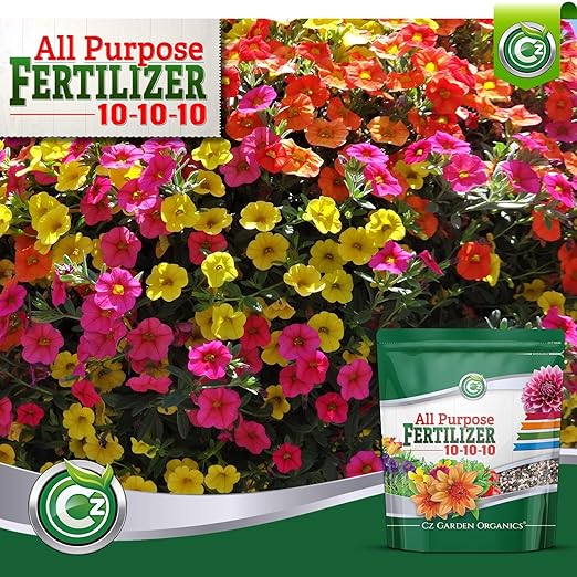 10-10-10 All Purpose Fertilizer - Made in USA - Micronutrients Plant Food for Indoor/Outdoor Plants, Flower Gardens, Fruit & Vegetable Gardens, Trees & Lawns! (All Purpose Fertilizer 4LB)