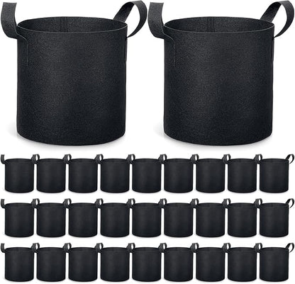 Boao 30 Pack 3 Gallon Grow Bags Aeration Fabric Pots for Plants with Handles Thickened Non Woven Grow Pots Bulk Plant Bags for Garden Vegetable Flower