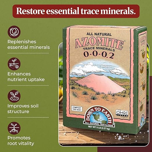 Down to Earth Azomite Powder & Granular Humic Acids | Volcanic Ash Mineral & Humic Acid | OMRI Listed | Ideal for Vegetable Gardens, Lawns, Beds, Row Crops & Containers | 5 lb Each
