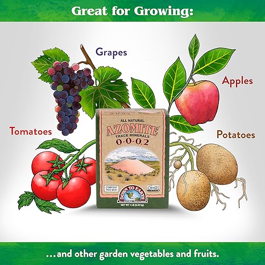 Down To Earth All Natural Fertilizers Organic Azomite Powder Trace Minerals - Essential Minerals for Improving Plant Growth 0-0-0.2, 1 lb