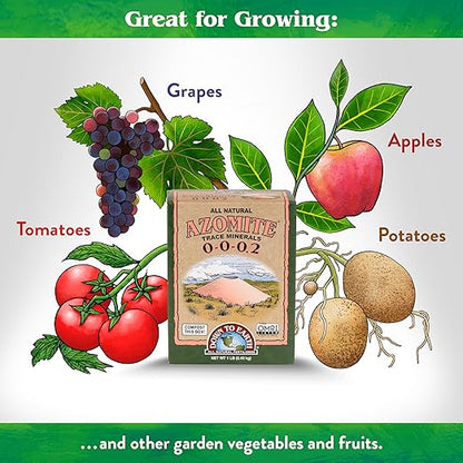 Down To Earth All Natural Fertilizers Organic Azomite Powder Trace Minerals - Essential Minerals for Improving Plant Growth 0-0-0.2, 1 lb