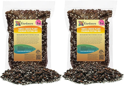 GARDENERA Monstera Swiss Cheese Plant Potting Mix - Monstera Deliciosa Blend for Optimal Nutrients, Aeration, and Drainage - 10 Quart