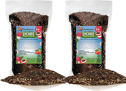 Gardenera Expertly Formulated Lychee Potting Soil Mix - Optimal Nutrient-Rich Blend for Thriving and Juicy Lychee Trees - 10 QUARTS
