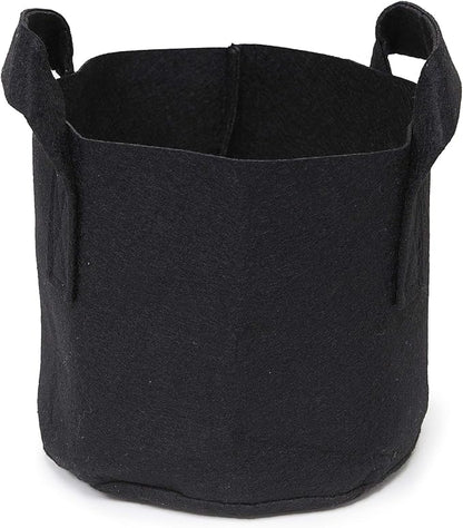 247Garden 5-Pack 1-Gallon Aeration Fabric Pot/Plant Grow Bag w/Handles (260 GSM, Black, 6H x 7D)