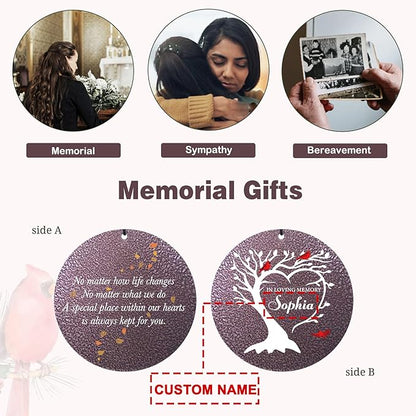 Personalized Cardinal Sympathy Wind Chimes, Deep Tone 30/36/45 inch Wind Chimes Sympathy Gifts for Loss of Loved One, in Loving Memory Windchimes for Loved Ones Lost, Garden Decor, Produced in USA