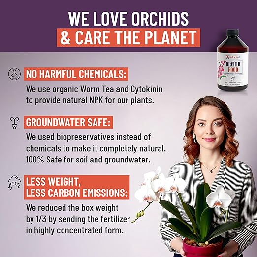Liquid Orchid Fertilizer - Special Formula with Natural Organic Ingredients (3.4 oz)