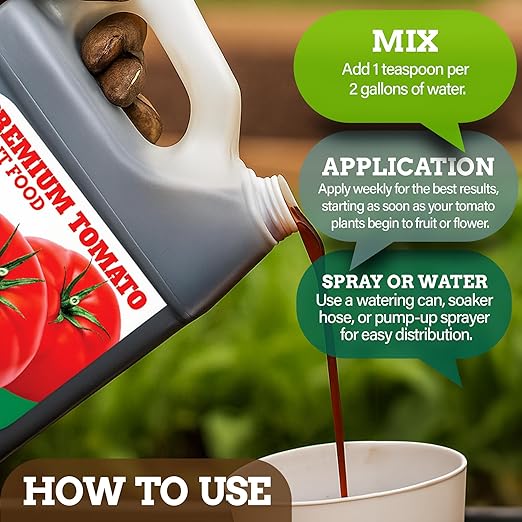 PlantVantage Concentrated Tomato Plant Food – Liquid Fertilizer with Humic Acid & Zinc, Liquid Plant Food Supporting Strong Roots, Bigger Blooms & Higher Yields, Easy Root Feed or Foliar Spray – 1 Gal