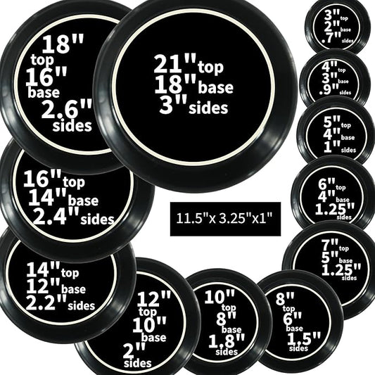 Saucers 14 Inch (12.14 Inch Base) Case of 2 Plant Saucers - Black Colored Polypropylene Made in USA