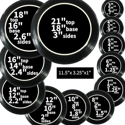 8 Inch (6.3 Inch Base) Case of 5 Plant Saucer - Black Polypropylene Heavy Duty Indoor/Outdoor Tray and Drip Pan Collects Flower Pot Excess Water Made in USA