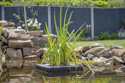 PondH2o Floating Aquatic Water Garden Pond Planter Woven Fabric Basket, 14 Inch Square, Floatable Aquatic Water Garden Pond Plant or Flower Islands for Ponds and Water Features