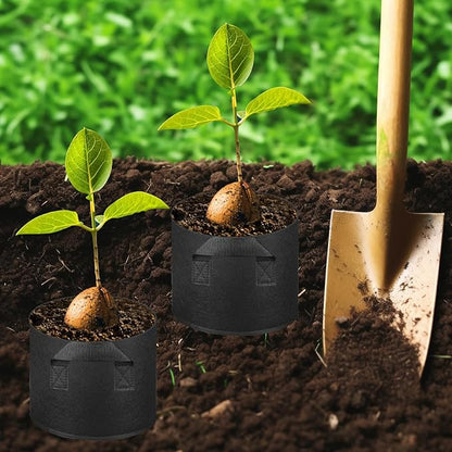 8 Pack Lily Plant Pots for Pond, Thickened Non-Woven Plant Fabric Pots with Handles, Durable Breathe Reusable Fabric Plant Bags for Aquatic Plants, Potato, Carrot, Onion, Flower