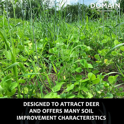 Domain Outdoor Overhaul Deer Food Plot Seed, Spring Triticale, Crimson Clover, Balansa Clover, Buckwheat, Tillage Radish, Great to Plant in Spring, Designed to Improve Soil and Attract Deer, 1/4 Acre