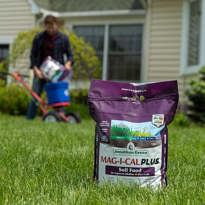 Jonathan Green (11357) Mag-I-Cal Plus Soil Food for Lawns in Alkaline & Hard Soils - Soil Amendment for Grass (15,000 Sq. Ft.)