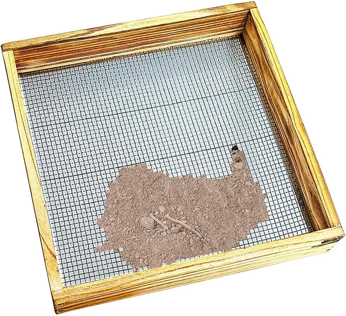 Dirt Sifter Screen - Handheld Garden Sifter | Compost Soil Screen Sifter, Solid Wooden Gravel Sifter, Soil Sieve Dirt Strainer for Compost Dirt Potting Soil Sifting Gravels Peat Moss Bonsai Tool
