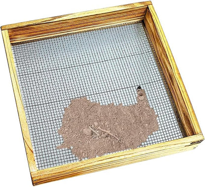 Dirt Sifter Screen - Handheld Garden Sifter | Compost Soil Screen Sifter, Solid Wooden Gravel Sifter, Soil Sieve Dirt Strainer for Compost Dirt Potting Soil Sifting Gravels Peat Moss Bonsai Tool