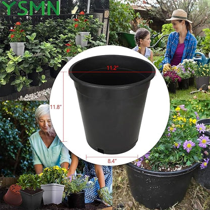 10 Packs 5 Gallon Flexible Nursery Pot Plastic Gallon Pots for Plants Suitable for Indoor and Outdoor