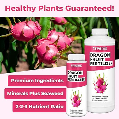 Dragon Fruit Fertilizer for Dragon Fruit, Great for Red, White, and Yellow Dragon Fruit Varieties, Liquid Fertilizer by TPS Plant Foods, 8 oz (250mL)