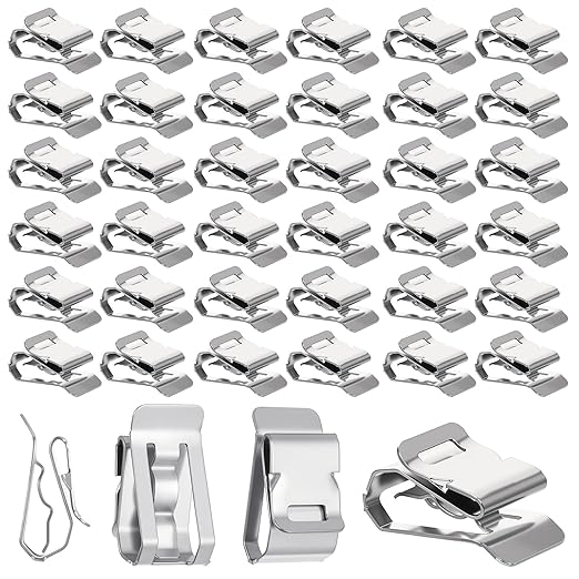 150 Pcs Stainless Steel Cable Clips, Metal Trailer Wire Clip for Electrical Cord Management, Wire Clips for Cords, Metal Cable Clamps Solar Panel PV Wiring Boat Trailer Applications (1 x 0.5 Inch)