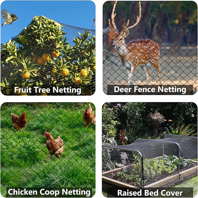 POYEE 20 x 30 FT Bird Netting for Garden Woven Mesh Garden Netting for Plants, Vegetable, Fruit Trees, Blueberry Bushes, Strawberries Against Birds, Deer, Squirrels and Other Animals