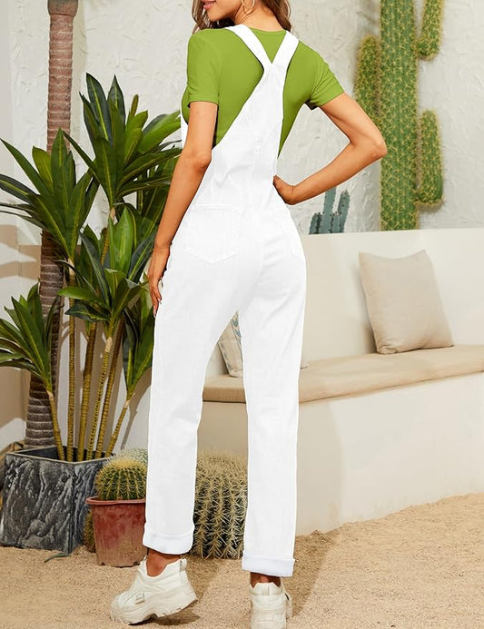Bib Overalls for Women Fashion Jean Jumpsuit Adjustable Strap Coveralls