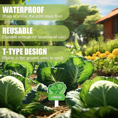 20 Pcs Acrylic Vegetables Plant Label Signs 20 Style Plant Stake Tags with Names Waterproof Herb Garden Markers Reusable Labels Markers for Seedlings Nursery Garden Succulent Flowers Greenery