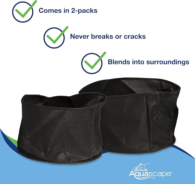 Aquascape Aquatic Lily Plant Pots for Pond and Water Garden, 14-inch x 7-inch, Black, 2-Pack | 98929