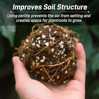 29 Quarts Perlite for Plant Soil - Amendment for Potting Soil, Improves Drainage and Aeration for Soil,Better for Root Growth (1/4 inch)