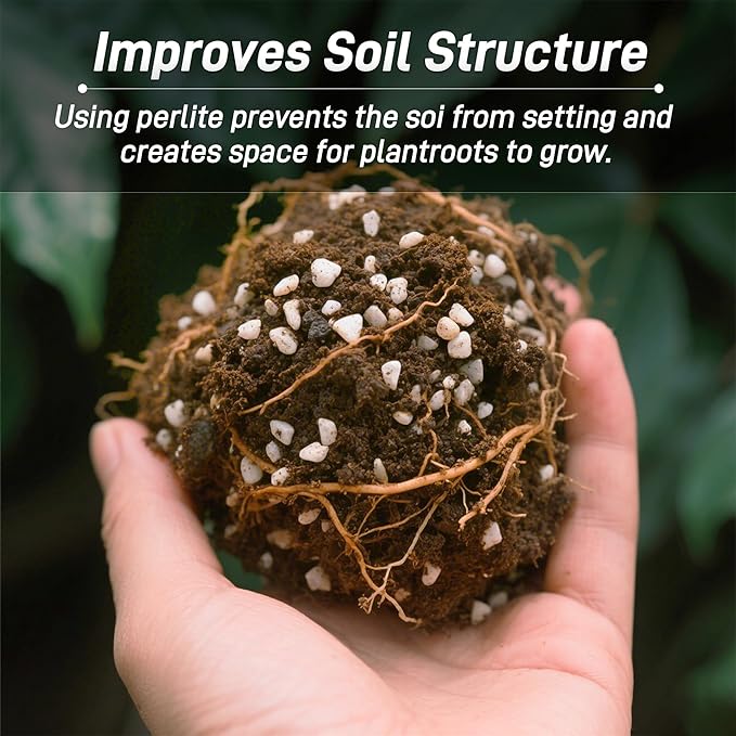18 Quarts Perlite for Plant Soil - Amendment for Potting Soil, Improves Drainage and Aeration for Soil,Better for Root Growth (1/4 inch)