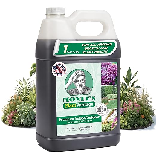 PlantVantage Premium Indoor/Outdoor Plant Food - NPK Fertilizer (4-15-12) with Zinc and Iron for House Plant, Trees and Vegetables - Indoor and Outdoor Plant Liquid Fertilizer - Easy Root Feed - 1Gal