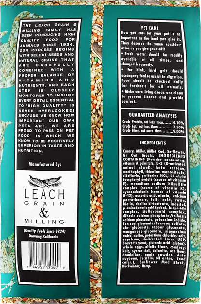 Cockatiel Plus 5 Lbs, Cockatiel Bird Seed, Nutrient-Rich Mixed Birdseeds, Bird Food for Cockatiels, Natural Mixed Seeds for Other Small Parrot, Support Daily Growth Energy and Healthy Balanced Diet