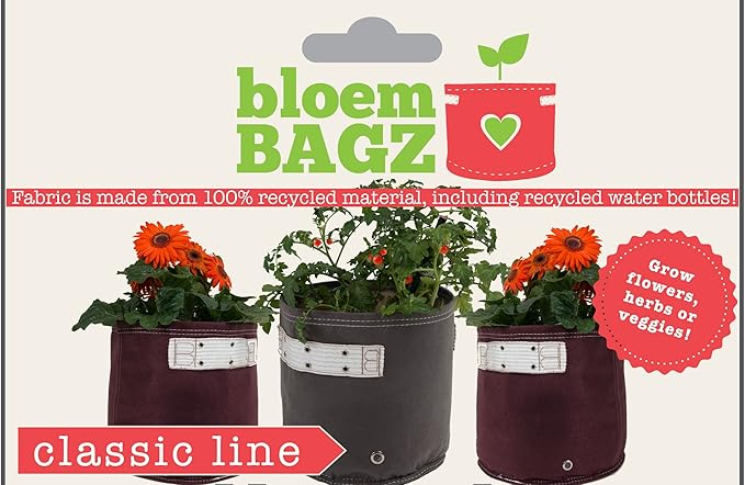 BloemBagz Classic Line Planter, 2 Gallon, Peppercorn