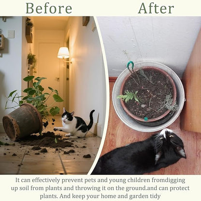 6 Pcs 11.8 Inch Plant Pot Grids，Cut-able Plant Pot Soil Protective Covers from Animals,Used to prevent animals or babies from digging up the soil in flowerpots.Suitable for Indoor and Outdoor Plants.