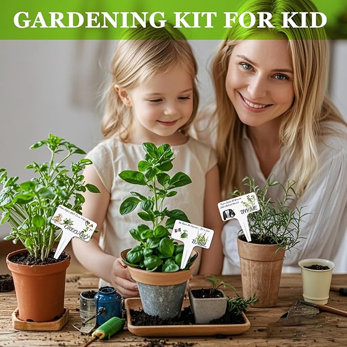Whimsical Herb Character Garden Markers-13Pcs Garden Labels,Toddler Kids Gardening Set Accessories,Durable Waterproof Signs for Outdoor，Housewarming Gift for Plant Lovers
