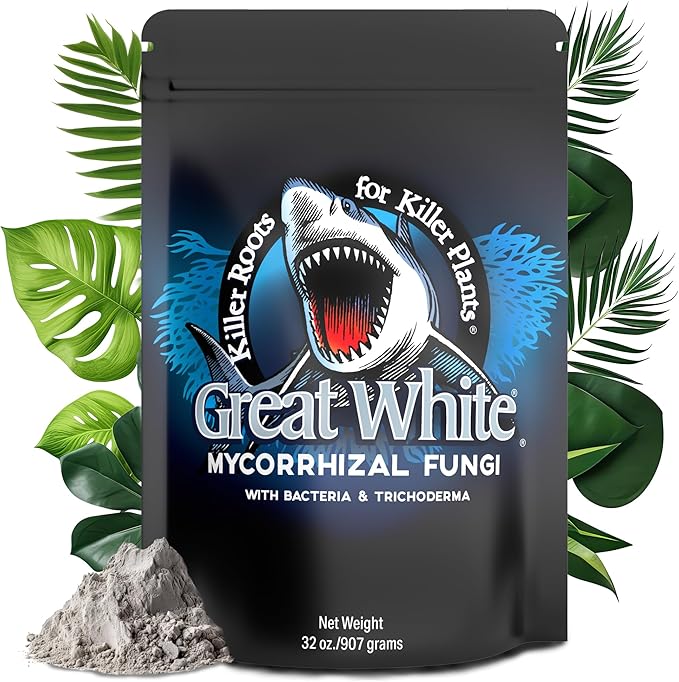 Great White Mycorrhizal Fungi, Beneficial Bacteria for Plant Growth, Root Stimulator, Concentrated 3-in-1 Formula by Plant Success (32 oz)
