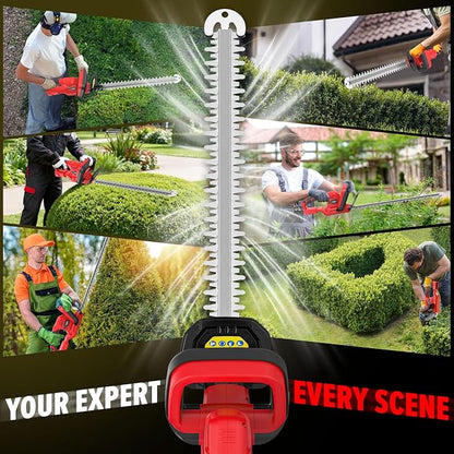 Hedge Trimmer Compatible for Milwaukee 18V Battery，Cordless Electric Hedge Trimmer with 1600RPM Brushless Motor, 22'' Dual-Action Blade with 3/5'' Cutting Capacity (NO Battery)