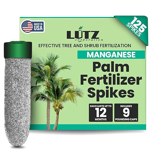 Manganese Palm Tree Fertilizer Spikes, Pack of 125 - Fertilizer Sticks & Plant Food Spikes for Palm Trees & Ferns - Contains Manganese, Sulfur, Nitrogen, Essential Nutrients
