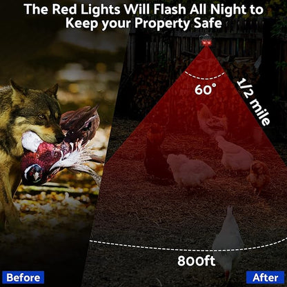 Solar Control Light Nocturnal Animal Repeller Outdoor Deterrent Devices Light Sensor Animal Repellent for Skunk Deer Coyote Fox Raccoon Cat Garden Yard Farm Chicken Coop (4, Black)