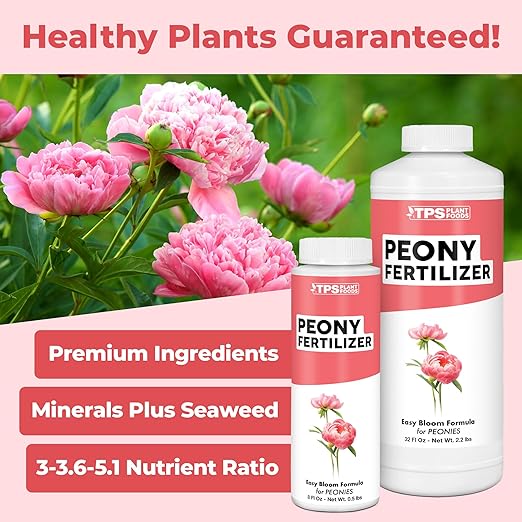 Peony Fertilizer for Peony Flowers, Feeds Peony Bulbs for Stunning Blooms, Liquid Fertilizer by TPS Plant Foods, 8 oz (250mL)