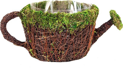 SuperMoss (55260 Deco Watering Can Planter Basket for Plants Home and Garden Decor Perfect Indoor and Outdoor Solutions for Plant Enthusiasts with Liner Medium 7"