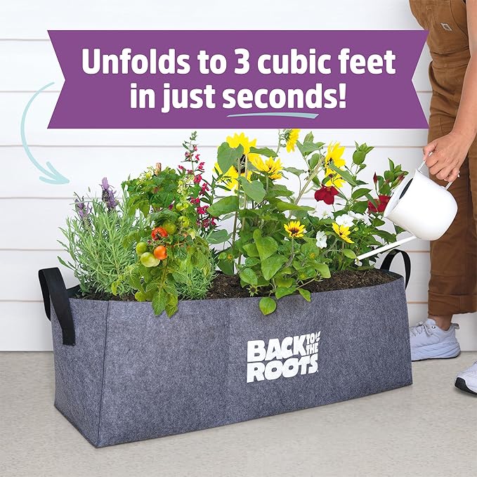 Back to the Roots Breathable Raised Bed (Provides More Oxygen to Roots), 3 Cu. Ft., No Assembly Needed, Reusable & Weatherproof | (Pack of 6)