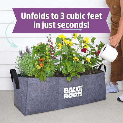 Back to the Roots Breathable Raised Bed (Provides More Oxygen to Roots), 3 Cu. Ft., No Assembly Needed, Reusable & Weatherproof